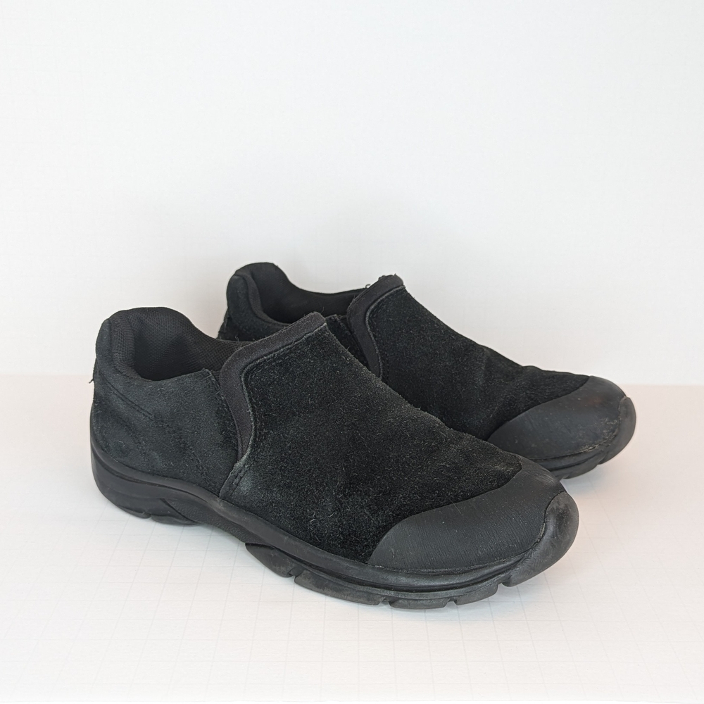 Lands' End Kids Black Suede Slip-On Loafers 2